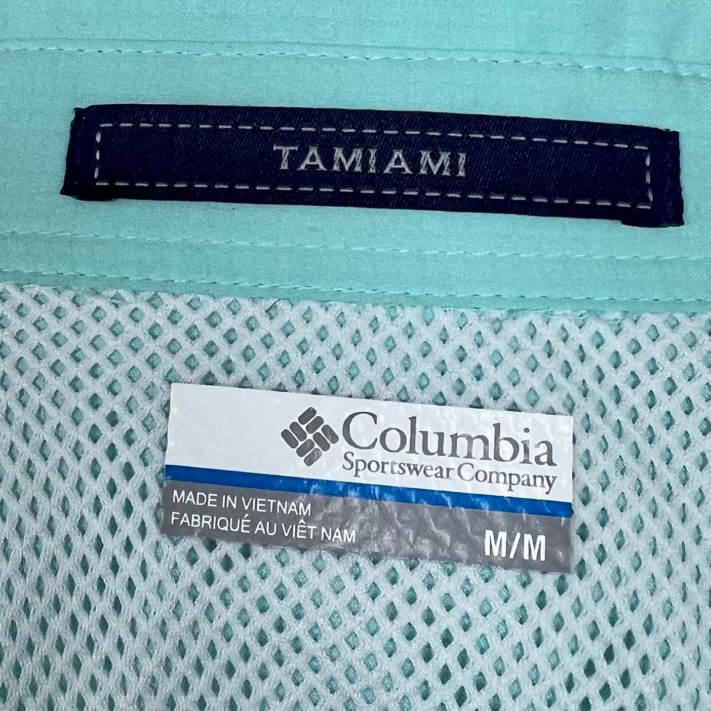 Camisa Columbia 🔹color turquesa con Omni Shade Manga corta Talla M