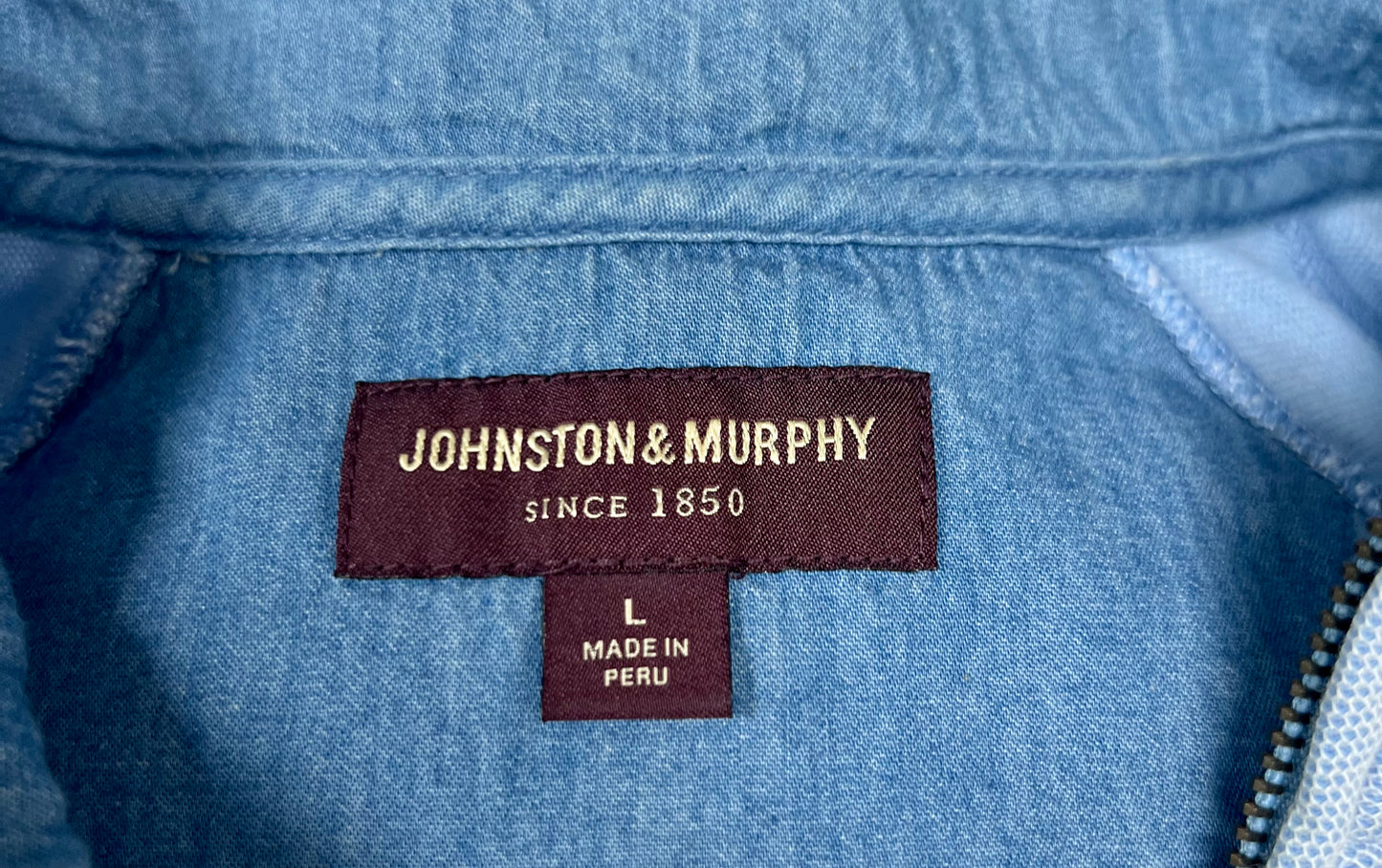 Sueter Jersey color celeste Johnston & Murphy 🇺🇸 Talla L Tela algodón