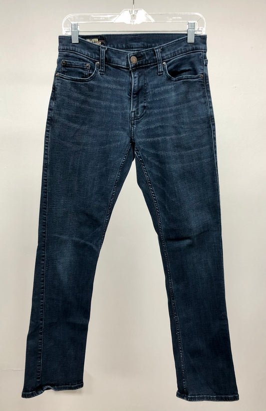 Pantalon jeans color azul denim Hollister 🦅Talla 30x30 Corte Slim Straight